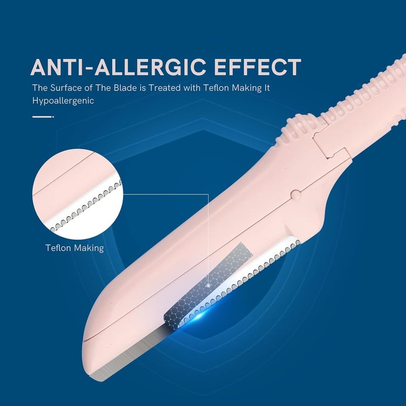 Cut it Eyebrow Razors&Dermaplane Razors Set - Japanese Blades Face Razors for Peach Fuzz and Fine Hair, Multipurpose Exfoliating Dermaplaning Tools for Women and Men, 6 Replacements Heads Included - Image 3